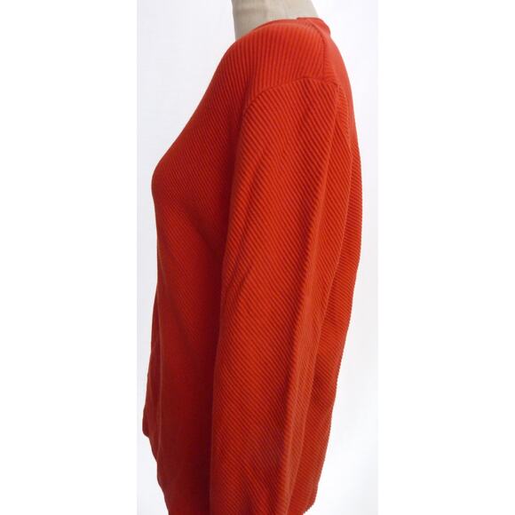Zara Orange Diagonal Ribbed Textured Long Sleeve Top - Picture 4 of 7